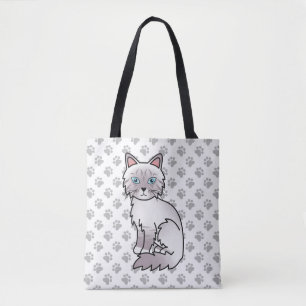 Bolso De Tela Gato Birman / Ragdoll Tabby de Punta Lila & Patas