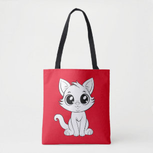Bolso De Tela Gato blanco adorable