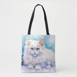 Bolso De Tela Gato blanco de nieve