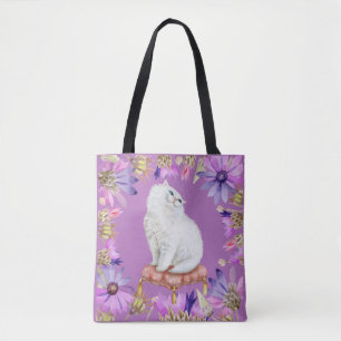 Bolso De Tela Gato blanco del gatito