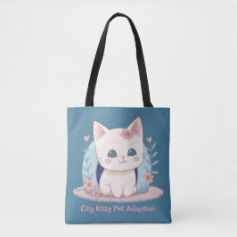 Bolso De Tela Gato bonito y feliz con una casa