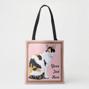 Bolso De Tela Gato Calico Personalizado
