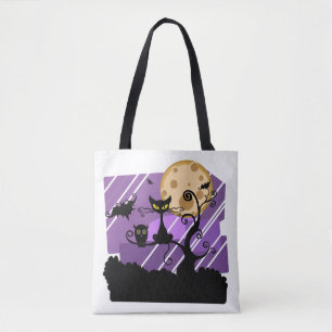 Bolso De Tela Gato caprichoso, búho y murciélago