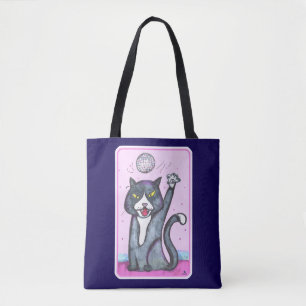 Bolso De Tela Gato Cartoon Bailarín Disco Bola Diversión