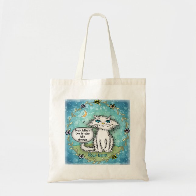 Bolso De Tela Gato Chocolate Scraggles  (Frente)