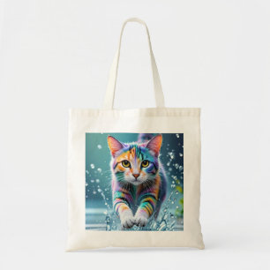 Bolso De Tela Gato colorido, salpicaduras, pintura, clasificació