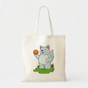 Bolso De Tela Gato como jugador de baloncesto con baloncesto