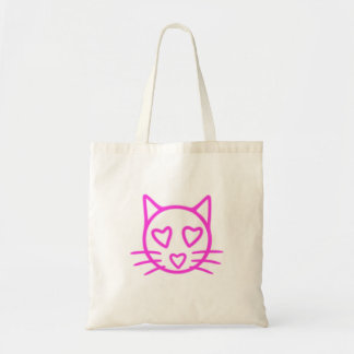 Bolso De Tela Gato con corazones rosados