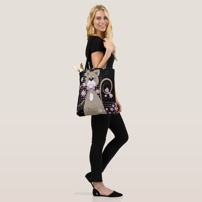Bolso De Tela gato con corbata en negro (Puesto)