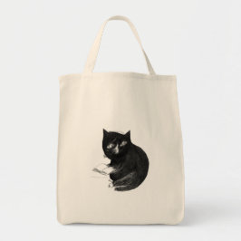 Bolso De Tela Gato con el libro