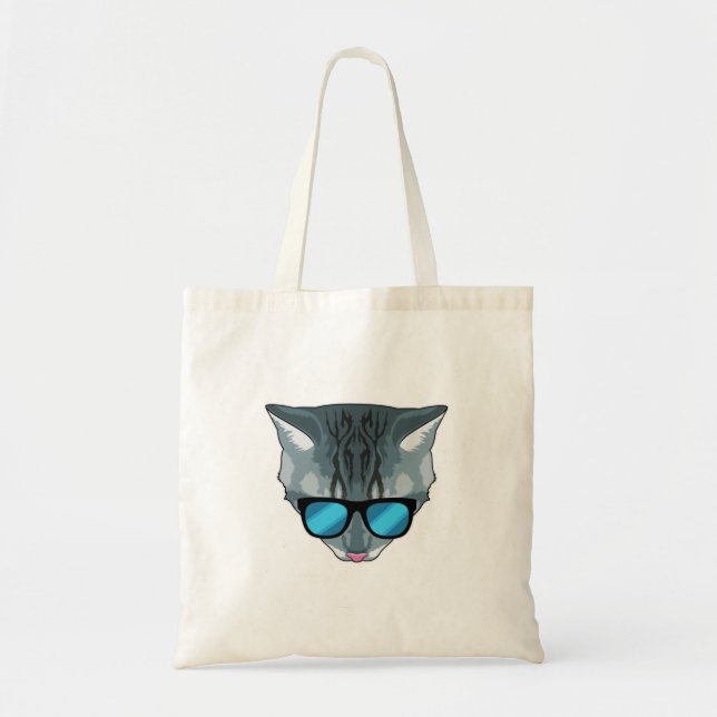 Bolso De Tela Gato con gafas de sol (Frente)