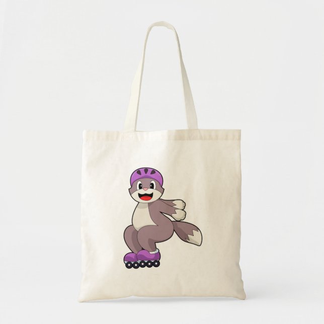 Bolso De Tela Gato con patines de rodillos (Frente)