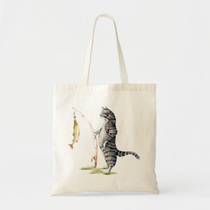 Bolso De Tela Gato con pez