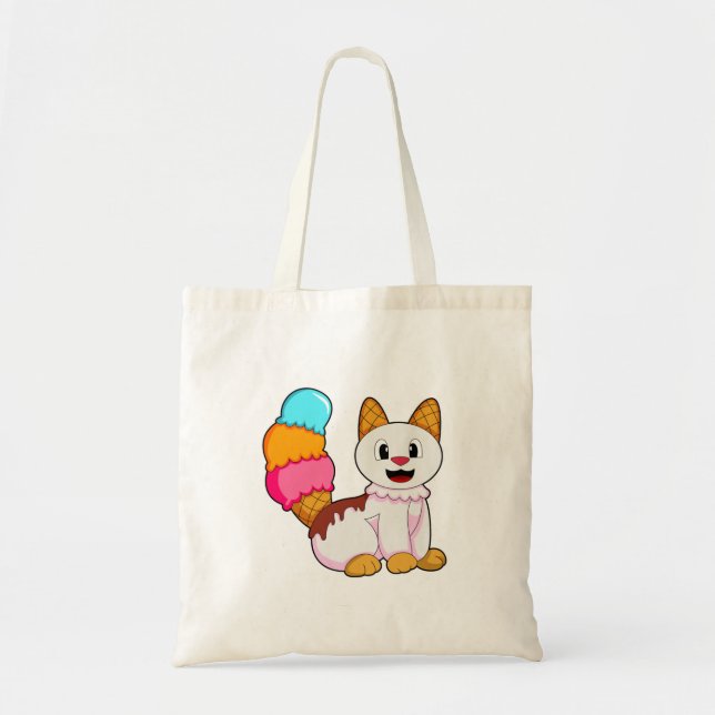Bolso De Tela Gato con Popsicle (Frente)