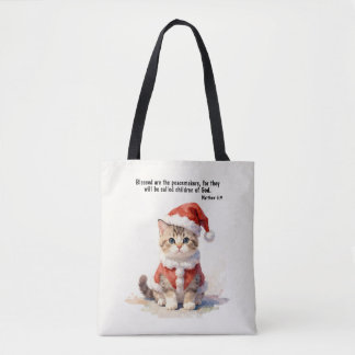 Bolso De Tela Gato con traje de Papá Noel Navidad