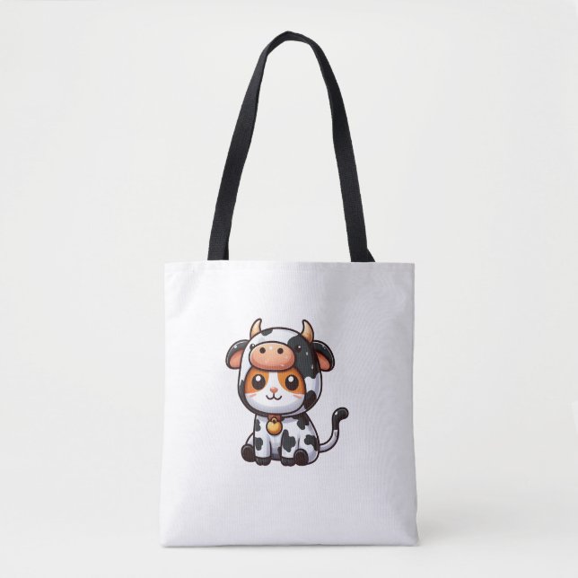 Bolso De Tela Gato con traje de vaca (Anverso)