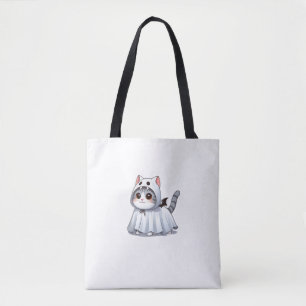 Bolso De Tela Gato con traje fantasma para Halloween