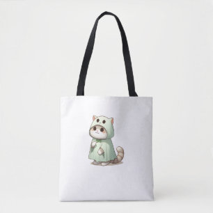 Bolso De Tela Gato con traje fantasma para Halloween