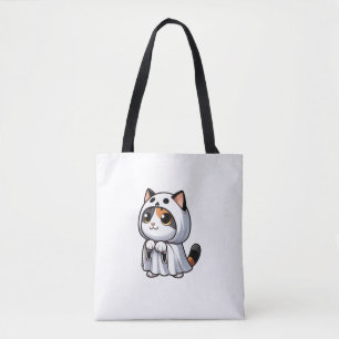 Bolso De Tela Gato con traje fantasma para Halloween