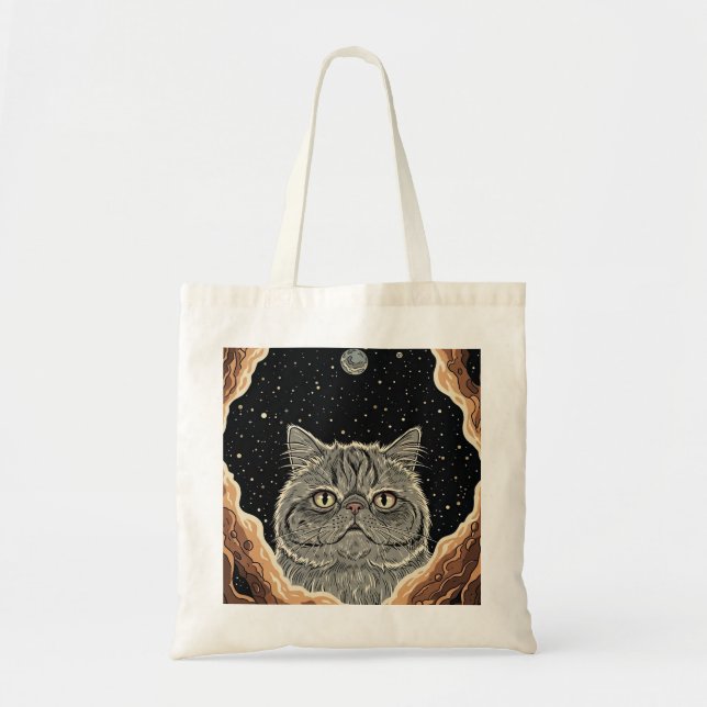 Bolso De Tela Gato Cósmico (Frente)