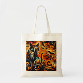 Bolso De Tela Gato Cubism Halloween
