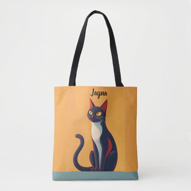 Bolso De Tela Gato curioso (Anverso)