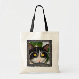 Bolso De Tela Gato curioso con la foto divertida del mascota del