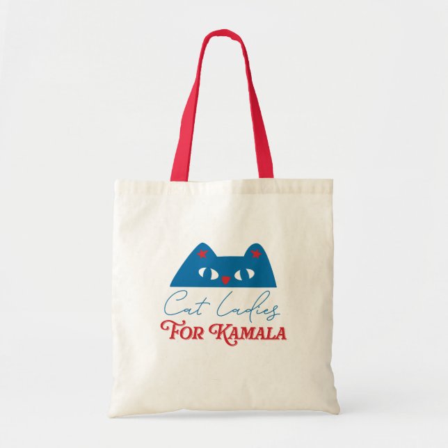 Bolso De Tela Gato Damas de Kamala divertido 2024 (Frente)