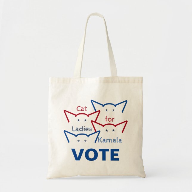 Bolso De Tela Gato Damas de Kamala Harris vota por ASCII (Frente)