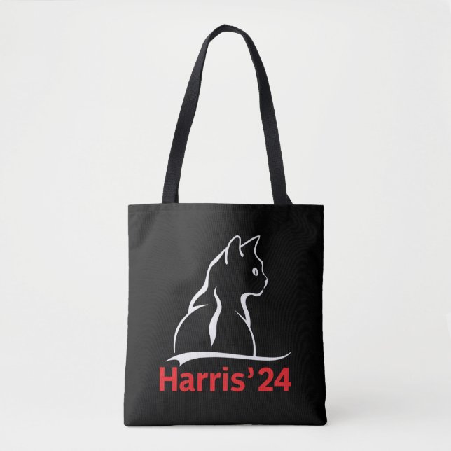 Bolso De Tela Gato Damas de Kamala, presidente del gato 2024 Kam (Anverso)