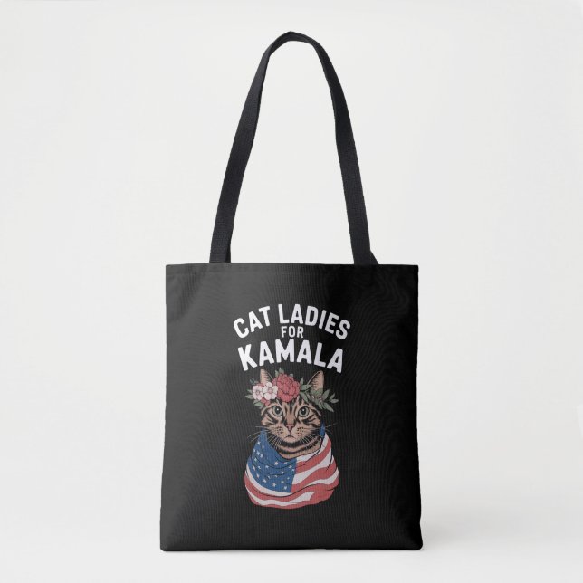 Bolso De Tela Gato Damas De La Elección De Kamala Cat Lady Harri (Anverso)