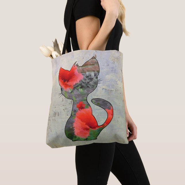 Bolso De Tela Gato de amapola (Detalle)
