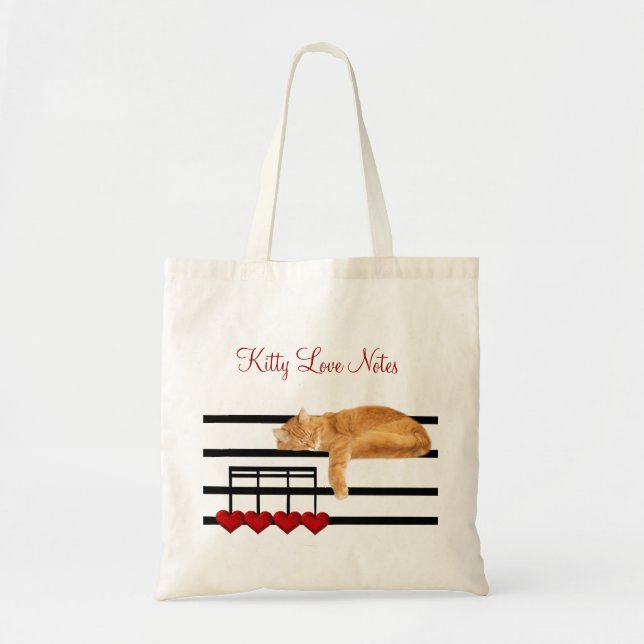 Bolso De Tela Gato de amor musical (Frente)