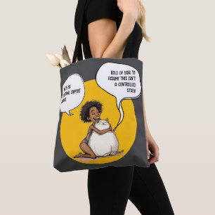 Bolso De Tela Gato de Apoyo Emocional Divertido