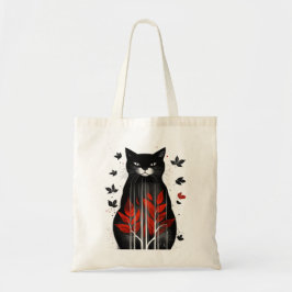Bolso De Tela Gato de arte otoñal