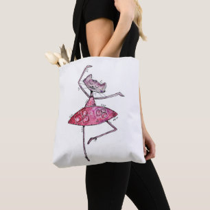 Bolso De Tela Gato de baile tierno y caprichoso