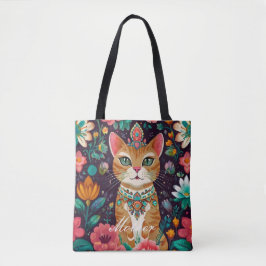 Bolso De Tela Gato de Bejeweld coronado
