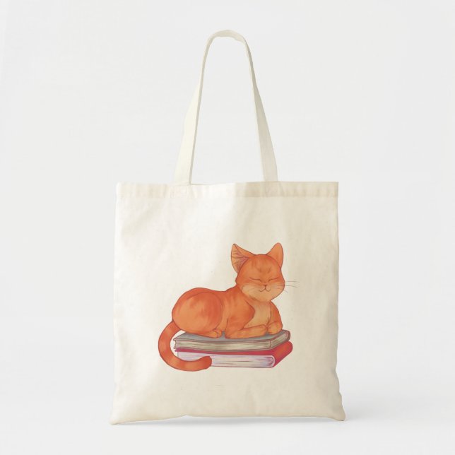Bolso De Tela Gato de biblioteca (Frente)