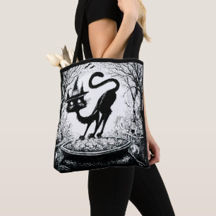 Bolso De Tela Gato de bruja