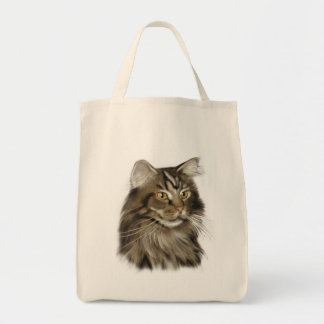 Bolso De Tela Gato de Coon negro de Maine del Tabby
