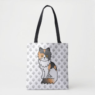 Bolso De Tela Gato de dibujos animados atigrado persa calico y p