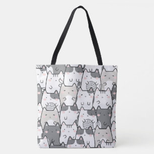 Bolso De Tela Gato de dibujos animados Kawaii
