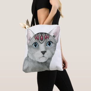 Bolso De Tela Gato de Downton el Bejeweled