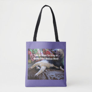Bolso De Tela Gato de esmoquin divertido lindo Ola mexicana gato