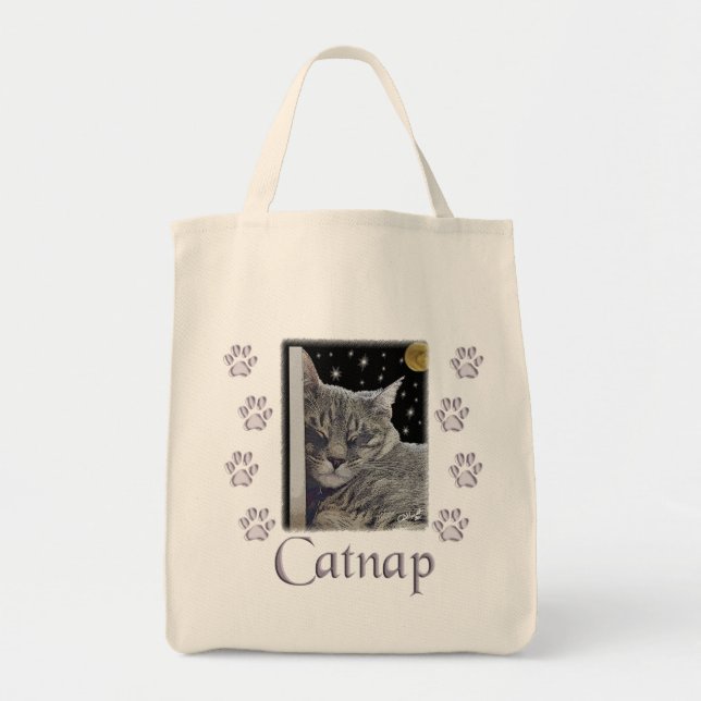 Bolso De Tela Gato de gris catnap para el amante de las mascotas (Frente)