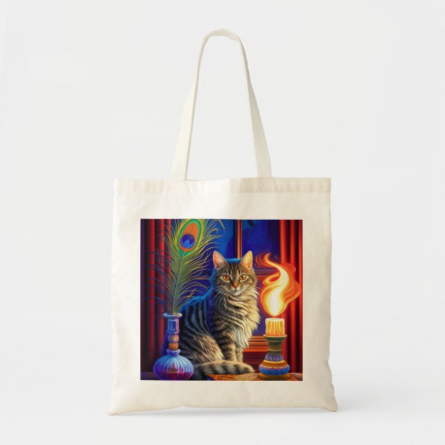 Bolso De Tela Gato de Halloween (Frente)