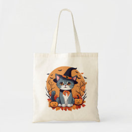 Bolso De Tela Gato de Halloween