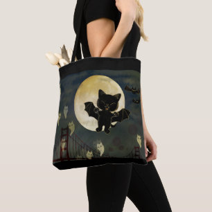 Bolso De Tela Gato de Halloween