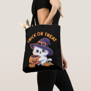 Bolso De Tela Gato de Halloween con calabaza con linterna Jack O