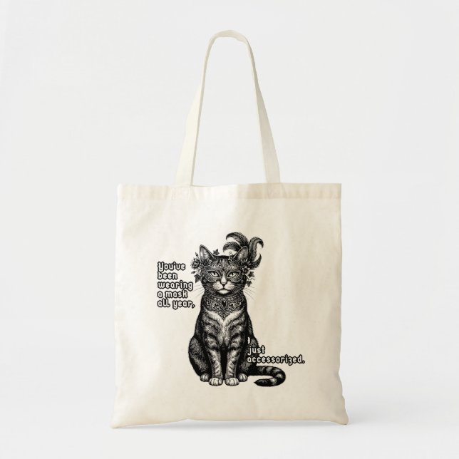 Bolso De Tela Gato de Mascarada (Frente)